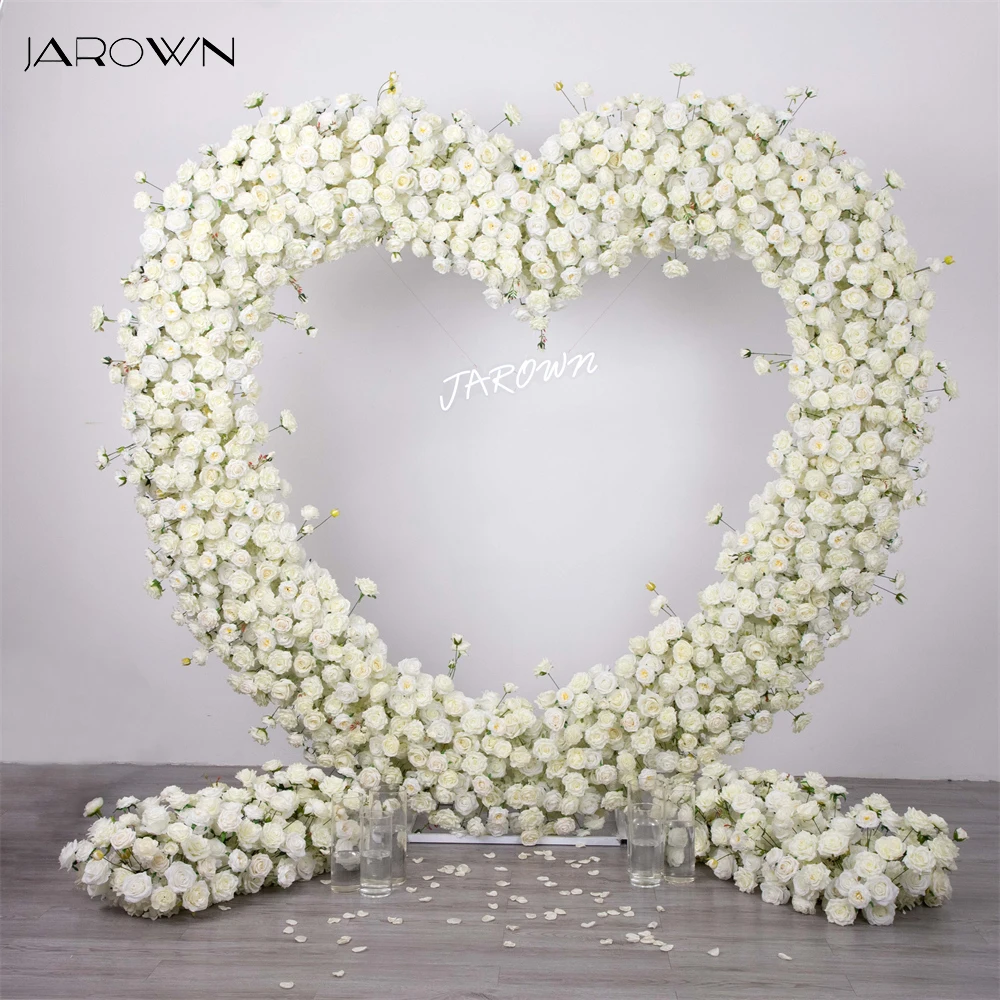 Luxury Heart Shape White Rose Floral Arrangement for Wedding Party Decor Event Stage Props Christmas Decoration Customized