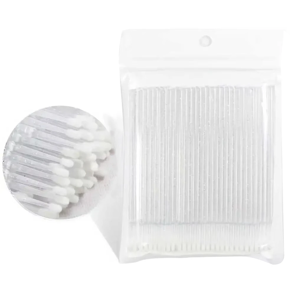 100 stücke Wimpern Reinigung Pinsel Micro Baumwolle Tupfer Individuelle Entfernen Make-Up Pinsel Wimpern Microbrush Schönheit Sauber Werkzeuge