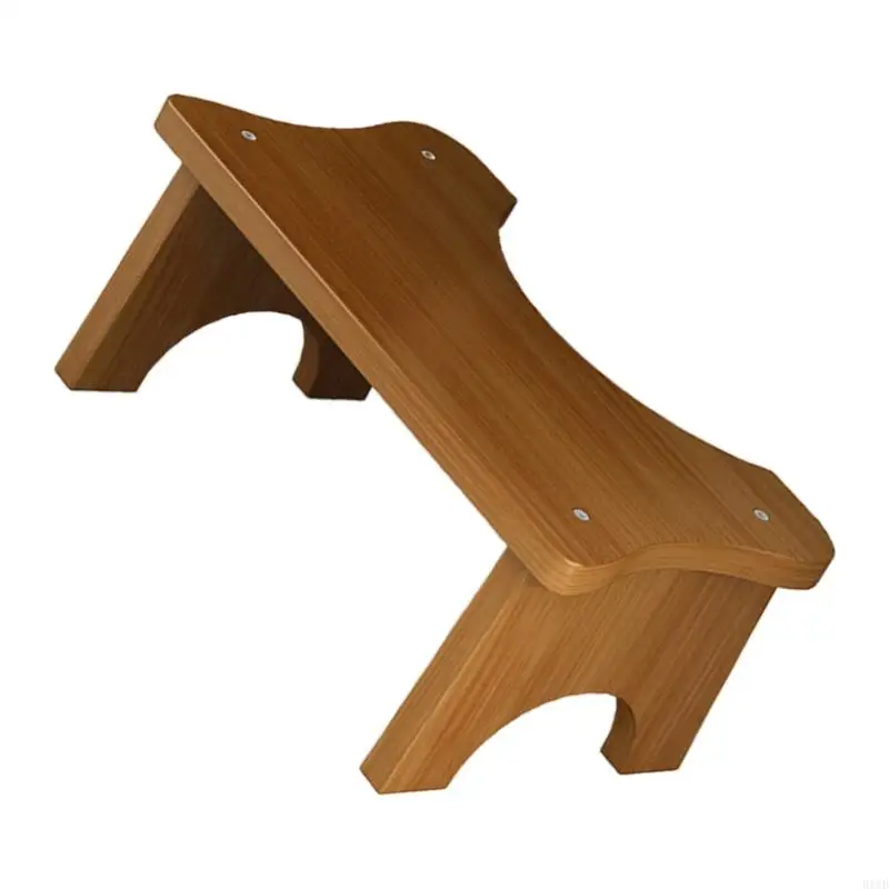 

R1WB Sturdy Bamboo Toilet Step Stool Anti Slip Base Easy Carry designs for Home Bathroom