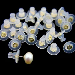 10pcs/lot Silicone Earring Backs Stoppers Round Ear Plug Blocked Caps Earring Sleeves For Jewelry DIY Making Accessories