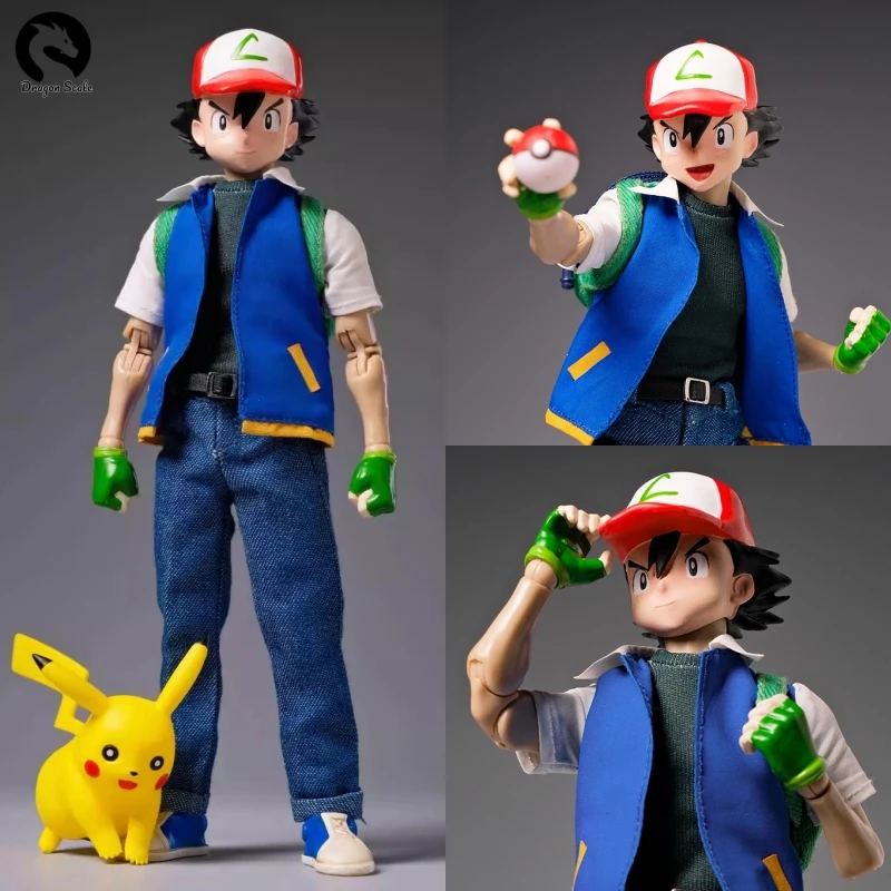 

В наличии Joy Man Toys JM Toys JM014 1/12 Ash Ketchum Фигурка Карманный монстр Аниме Фигурка ПВХ Фигурка Модель Игрушки Подарки