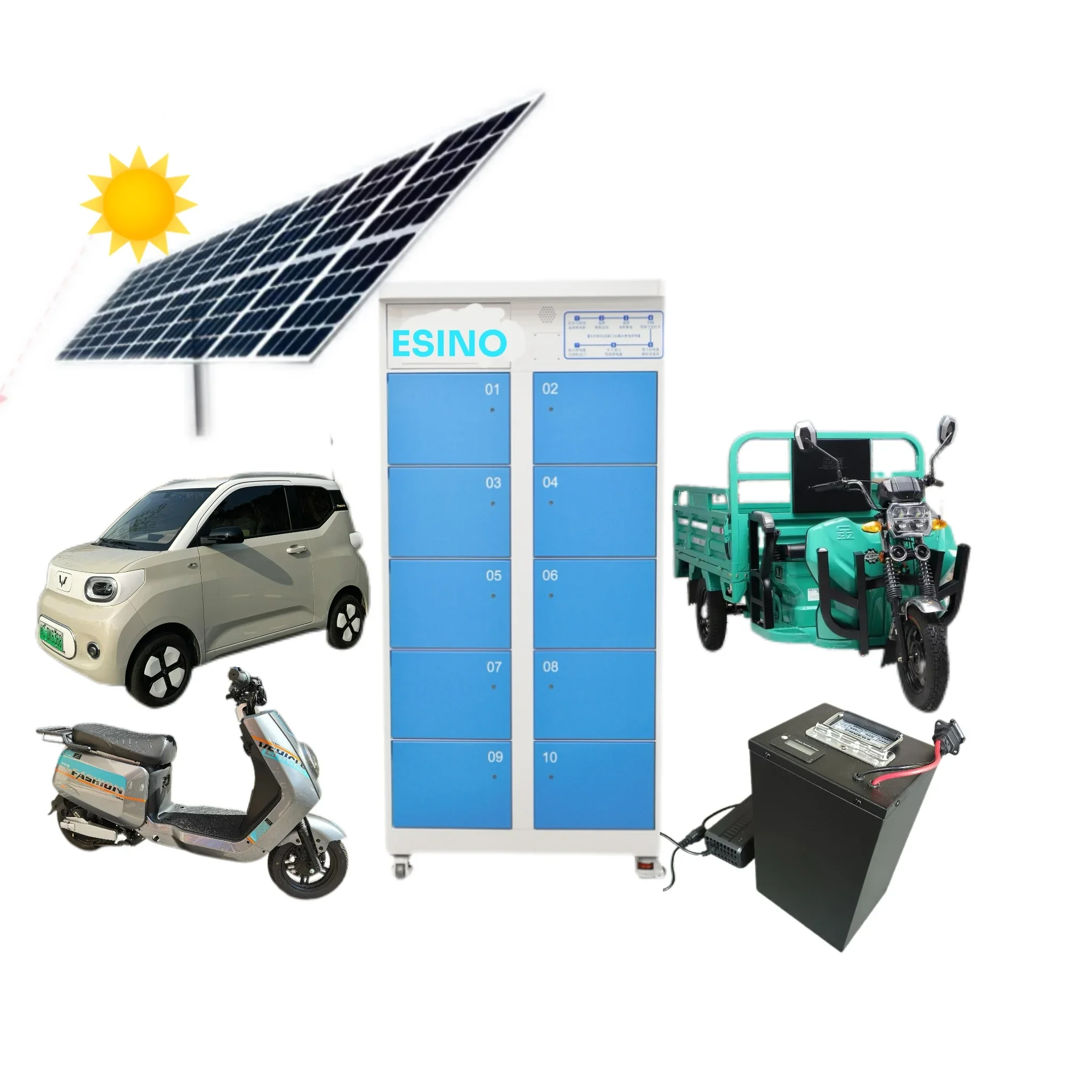 Factory Solar Sharing Battery Swapping Cabinet Adapt To Different Types Of Electric Vehicles