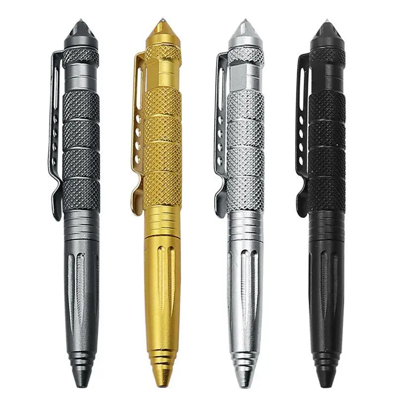 Multifunctional Metal Tactical Pen - Non-slip Emergency Glass-breaking Cone - Outdoor Self-rescue and Self-defense Pen