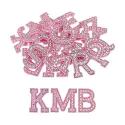 Iron on Patch Decorative A-Z Glitter Alphabet Applique Rhinestone English Letter for DIY Clothes Repair Hats Bags Pack of 26
