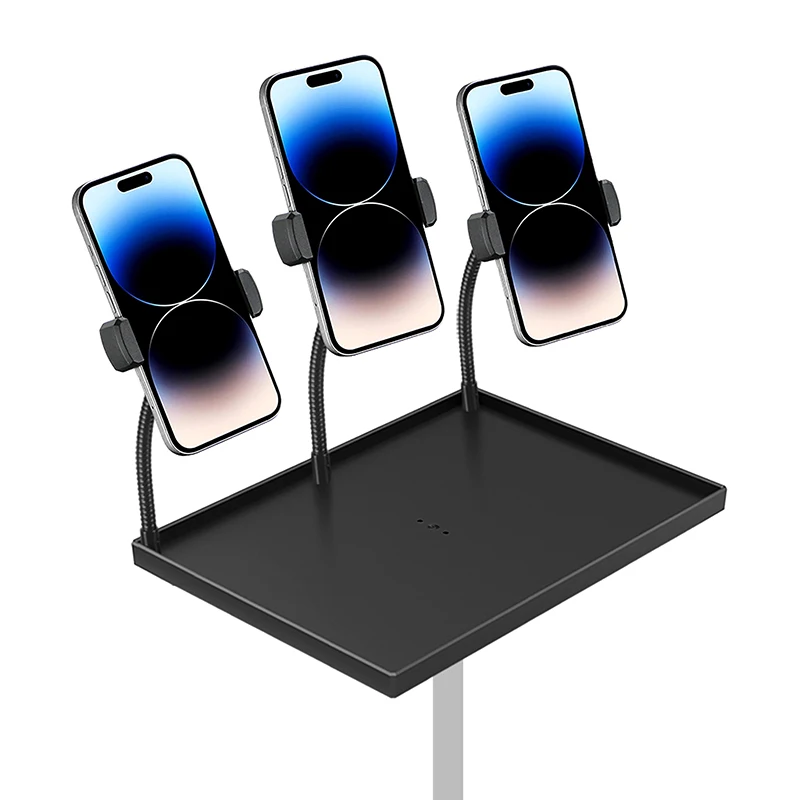 △ 1Pc 25x18CM Projectors Tray Tripod Stand Sound Card Projectors Tray Platform Holder Black Plastic 1/4in Screw Adapter
