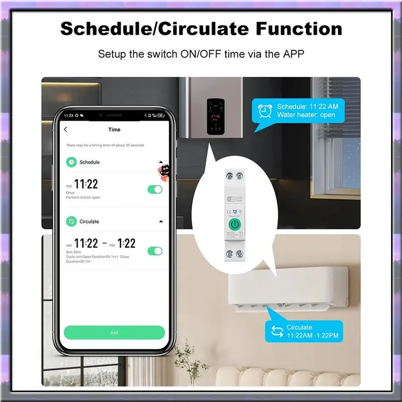 Hot Sale Wifi Smart Circuit Breaker Thermal Protection Circuit Breaker Timing Voice Mobile Phone Control 1-63A With Metering