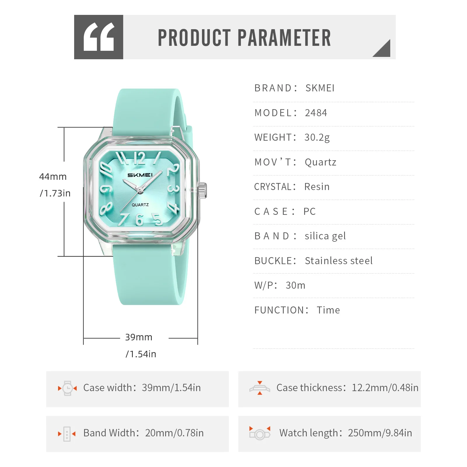 SKMEI 2484 مقاوم للماء ساعة الترفيه الساعات الشباب فتاة الرقمية ساحة حركة الكوارتز مؤشر ساعات المعصم للنساء الطلاب #6