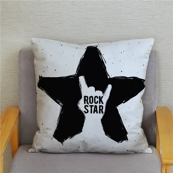 Home Decor Rock Music Print Pillowcases Bedroom Cushion Covers