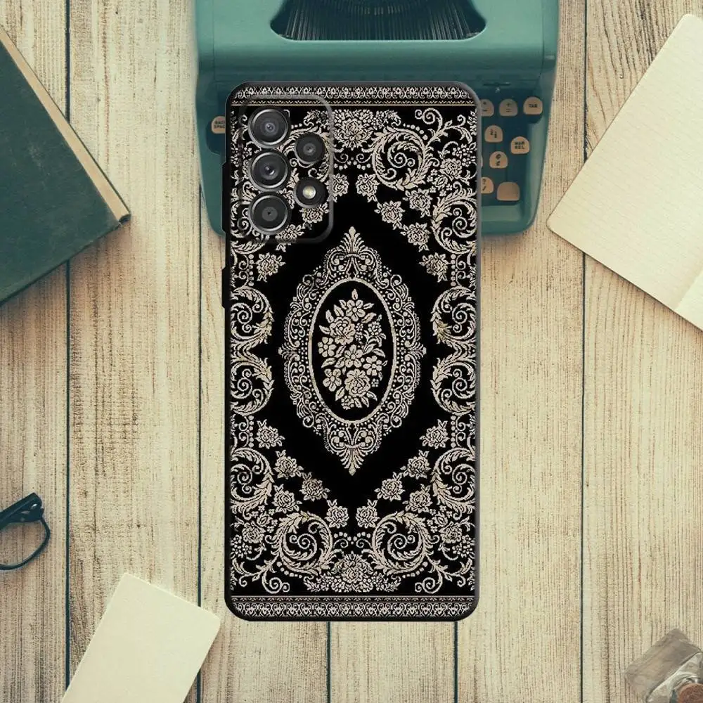 Persian Carpet Floral Pattern Phone Case For Samsung S21,S22 Ultra,S20,S30 plus,S22 plus,S23,S30 ultra 5G Silicone Cover