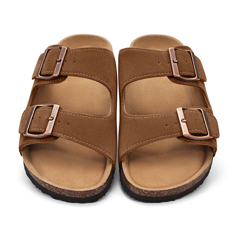 Bebealy Fashion Cork Mules Sandals Classic Clogs Beach Sandals Outdoor Casual Suede Flat Sandals With Arch Support Potato Shoes