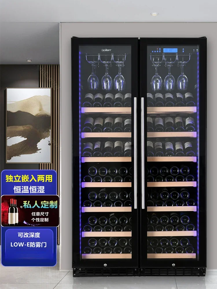 For L340S wine cabinet constant temperature and humidity commercial embedded wine cabinet double door ice bar