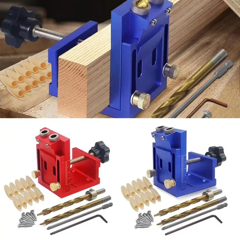 Pocket Hole Jig Kit Inclined Hole Drill Guide Joint Tool Accurate Angle Carpentry Locator Jig Woodwork Guides For Wood Splicing