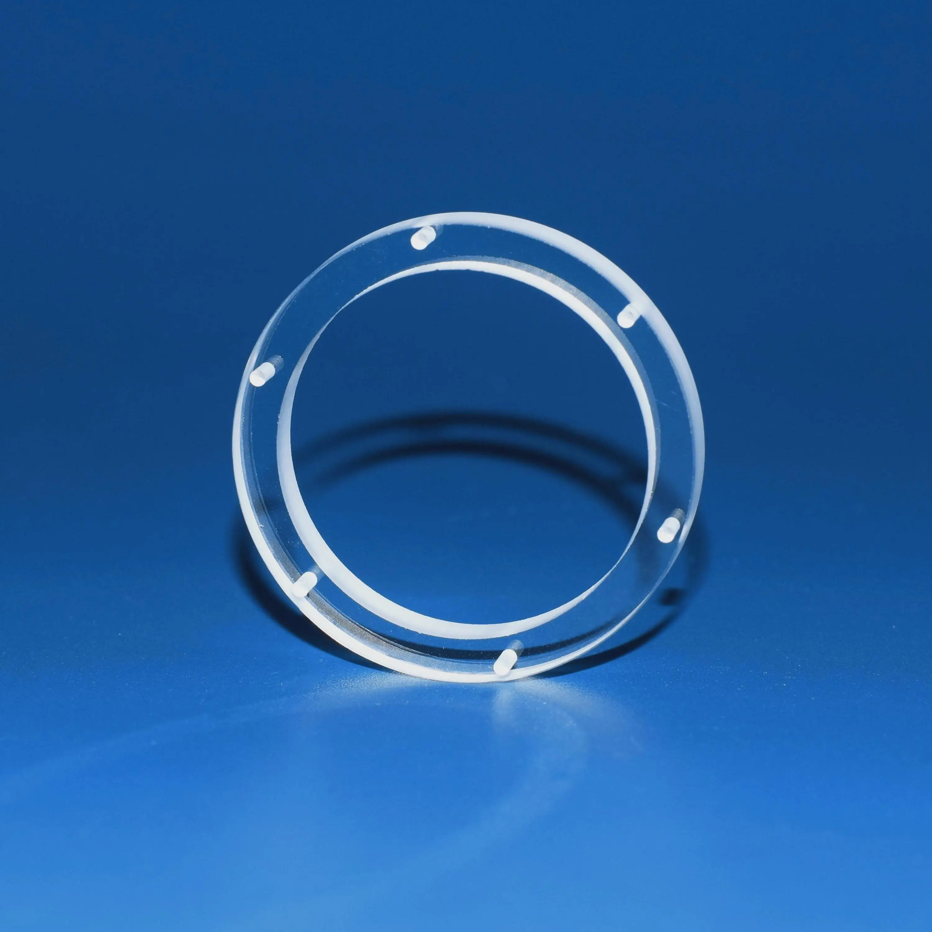 Customized Transparent Fused Quartz Flange Frosted Quartz Glass Flange Ring Translucent Matte Circle Glass for Semiconductor