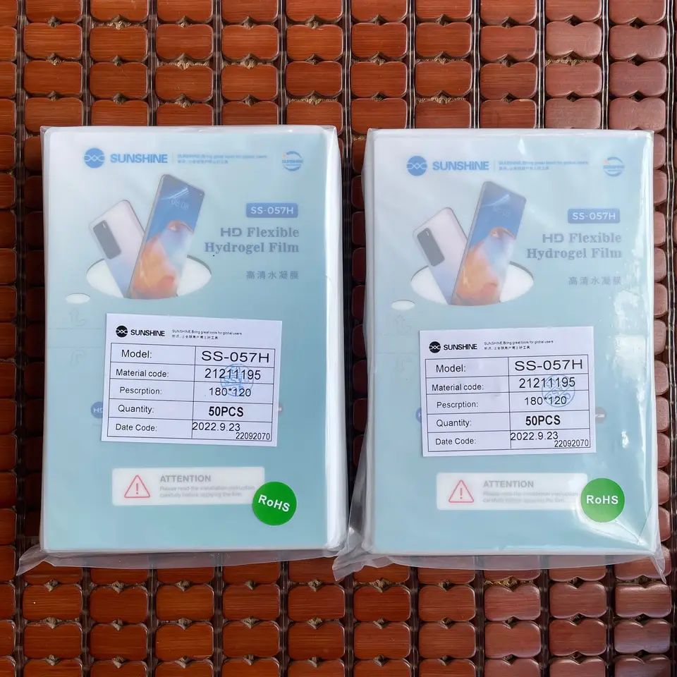 50 Piezas Película de Hidrogel Flexible TPU Mate Privacidad Azul para Máquina de Corte Sunshine 2