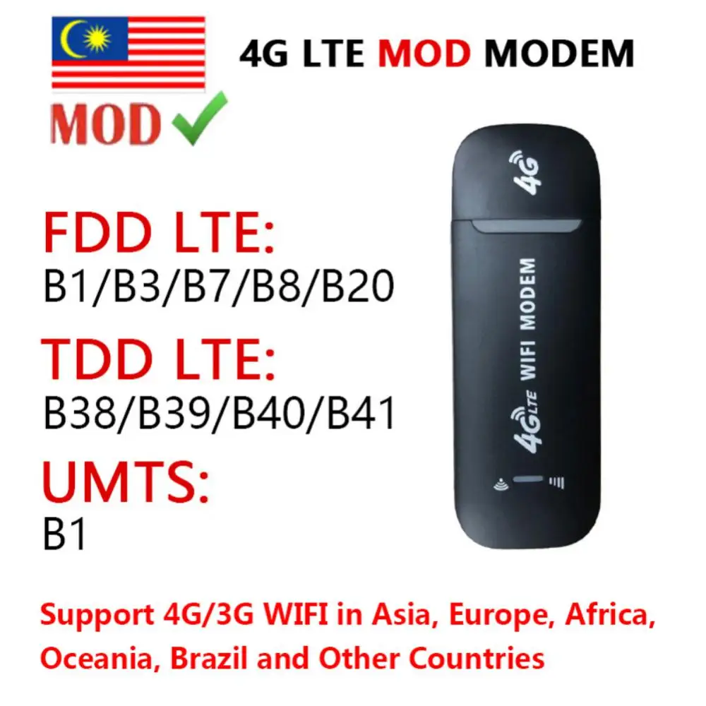 LTE USB Dongle لاسلكي ، النطاق العريض المحمول ، عصا المودم ، بطاقة Sim ، جهاز التوجيه اللاسلكي ، Mbps