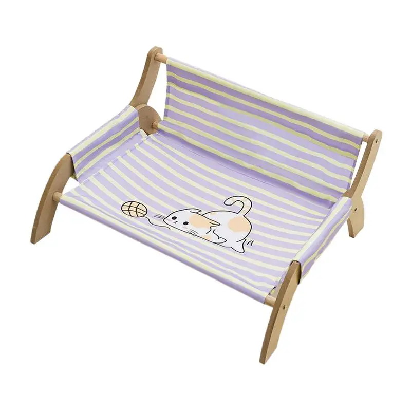 

Cat Lounge Chair Kitten Rest Nap Bed Breathable Stripe Kitten Hammock For Soothing Rest Multi Cats Households Indoor Living Room