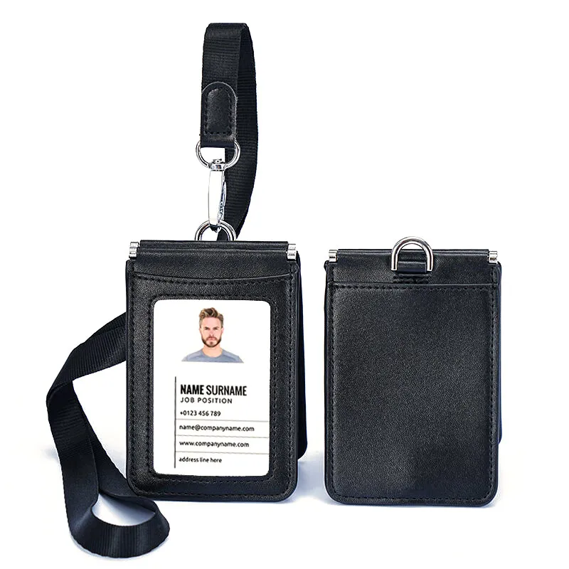 

ID Badge Holders with Neck Lanyard Formal Staff Office Worker Supplies Magnet Closed ID Card Secure Cover Name Tags Cases