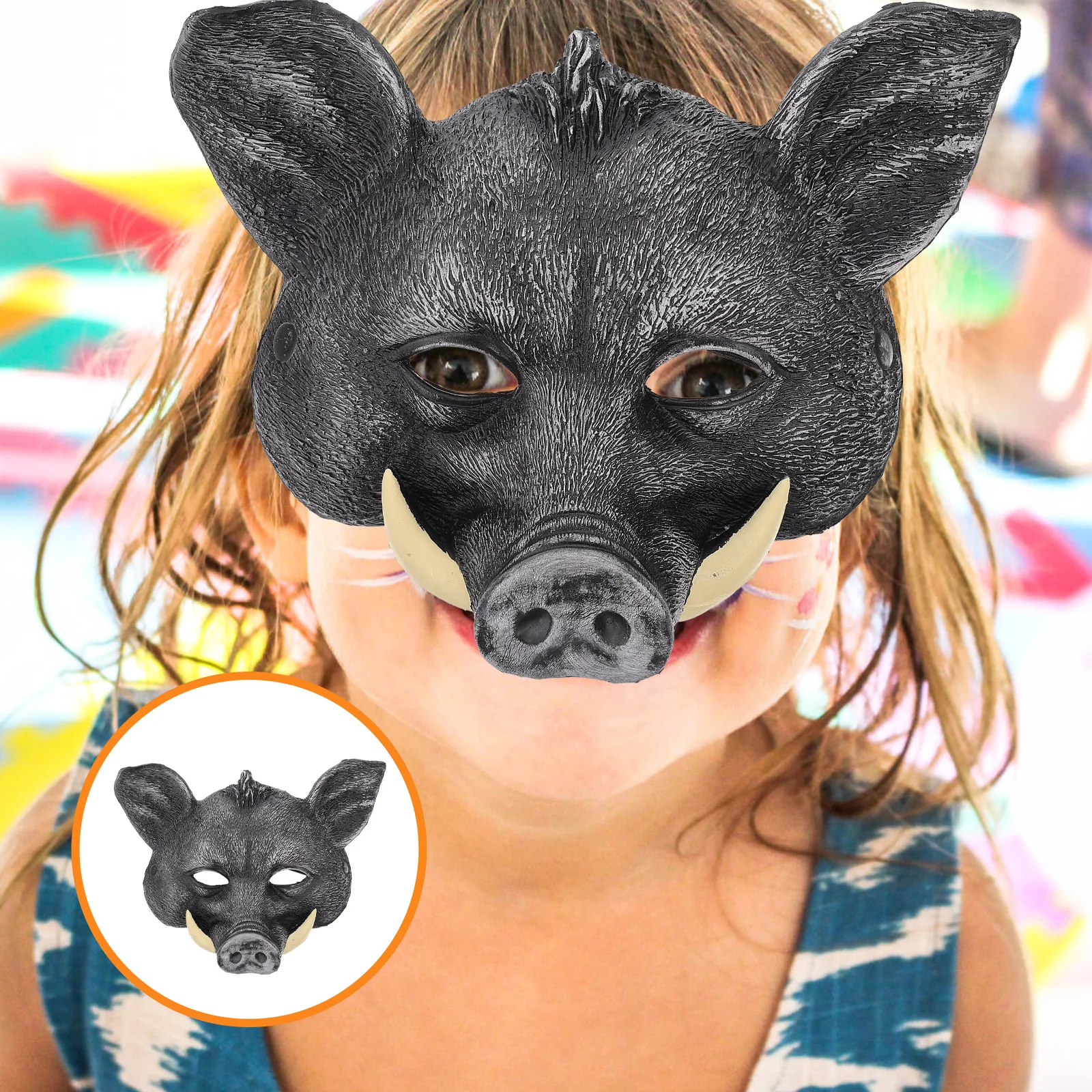 

Boar Mask Creepy Halloween Cool Pig Masks for Adults Pu Piggy Miss Decorative Wild