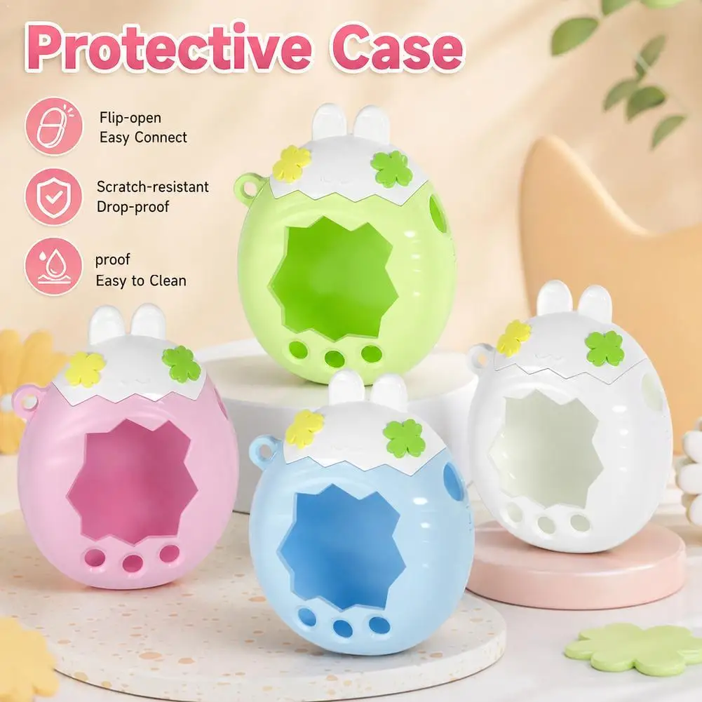 Protective Case For Tamagotchi Paradise Cute Bunny Ear Cover Shockproof Anti‑Scratch Glitter Shell For Virtual Pet Game