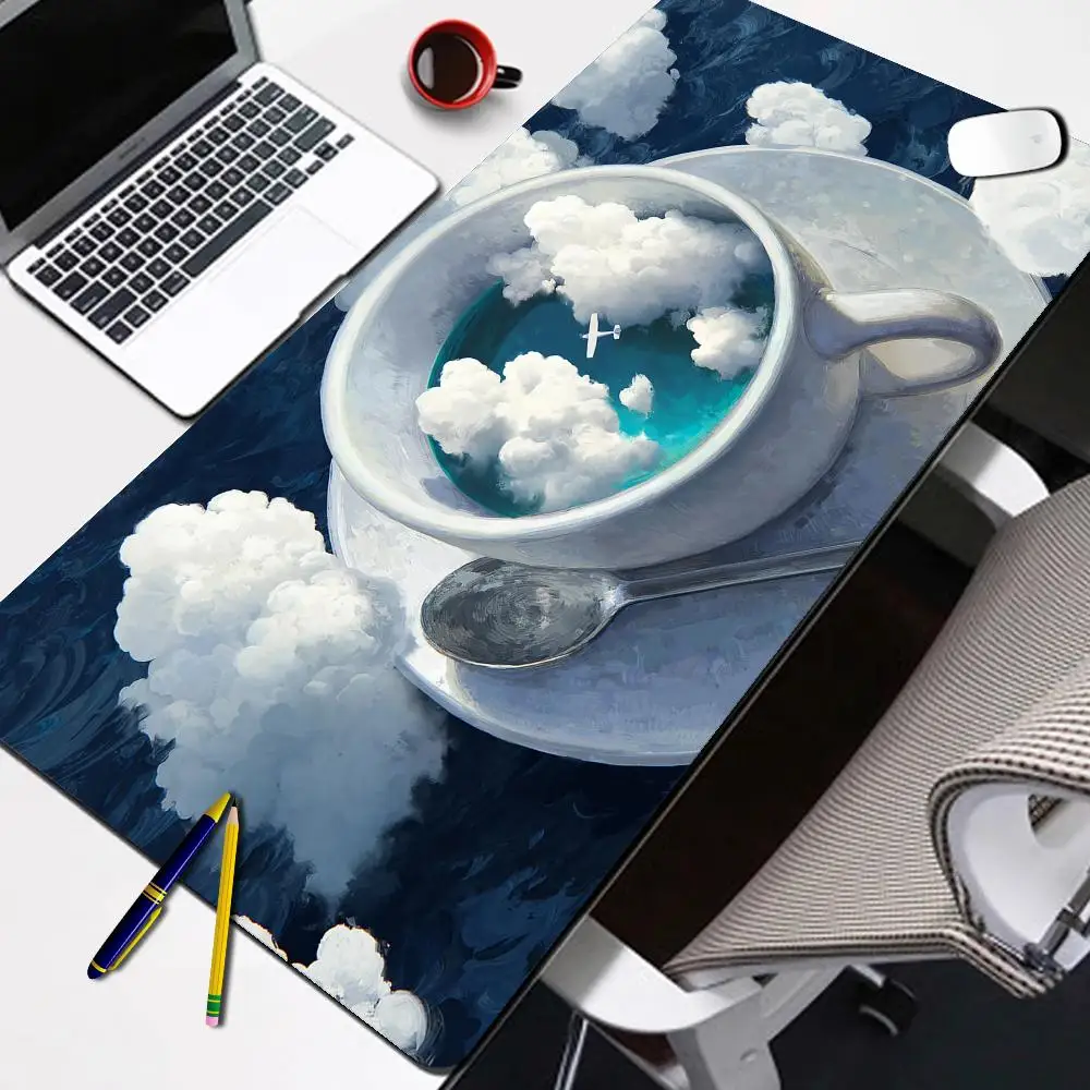 Artistic Aircraft Plane Mouse Pad Gaming Custom Large HD Mousepad Blue Sky Mouse Mat Office Natural Rubber Anti Slip Laptop Mats