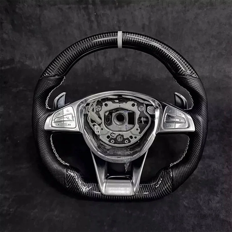 

Carbon Fiber Forged LED Leather Steering Wheel Fit For Benz Mercedes AMG W205 C63 W212 W213 W176 A45 C43 S63 E63 W222 C45