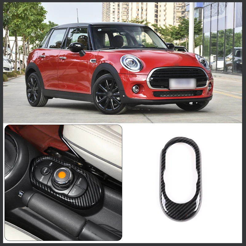 

For BMW MINI ONE Cooper F55 F56 F57 Car gear lever Panel Multimedia Button Carbon Fiber Style Decorative Cover Interior Stickers