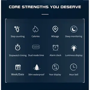 Sanda Men's Waterproof Pulse Clock up to 50m, LED, digital, military, best for outdoors, fitness, sports, pedometer, calories 8 Main Sales Sanda Clock - №2