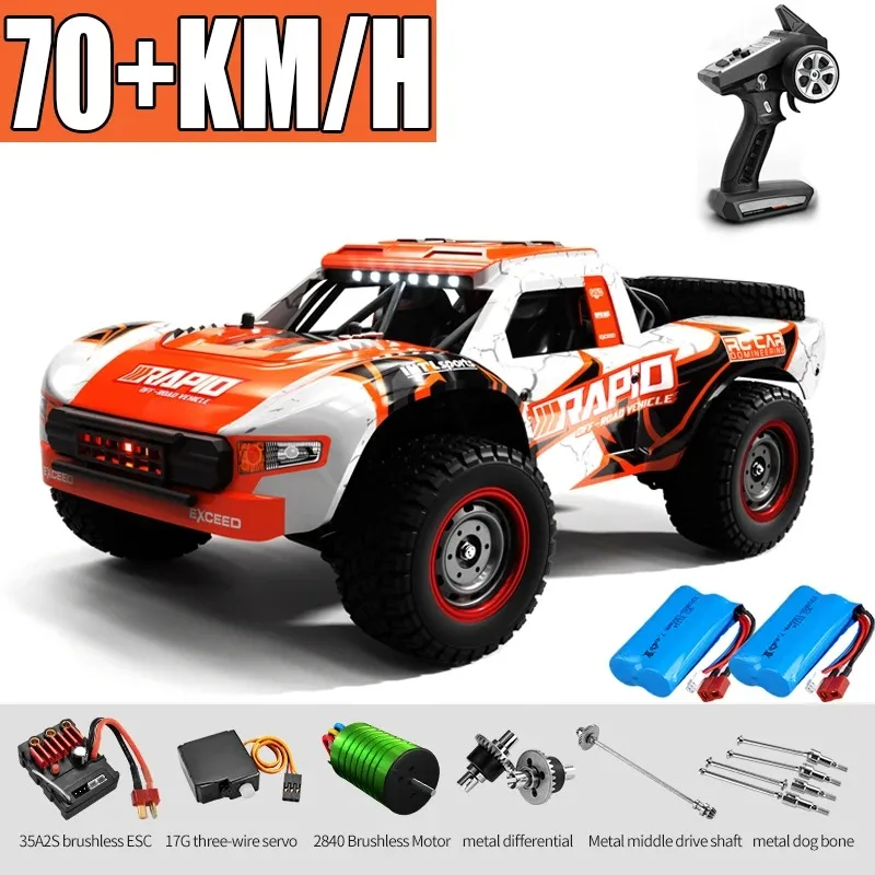 

JJRC Q130 4WD RC Truck, бесщеточная скорость 70 км/ч, вездеходные дрейфы, светодиодные фонари. Развлечение для детей и взрослых