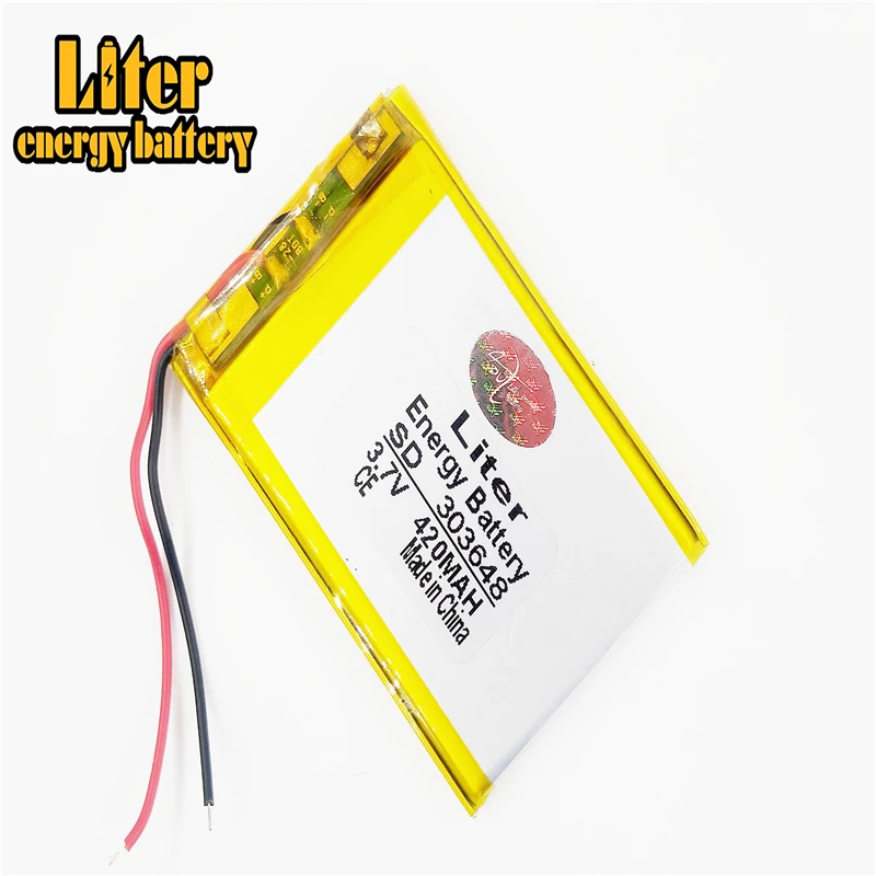 3.7V,420mAH,303648 polymer lithium ion / Li-ion battery for dvr,GPS,mp3,mp4,cell phone,speaker