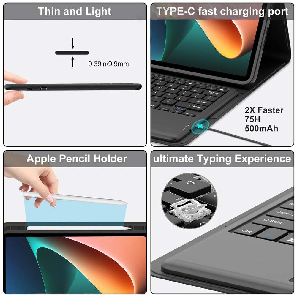 For Xiaomi Mi Pad 5 11Inch tablet Case Detachable Bluetooth Keyboard Case For Xiaomi Mi Pad 5 Pro 11Inch