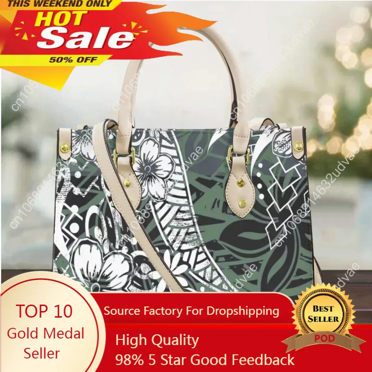 

Polynesian Hibiscus Flower Brand Design Women Cross Body Bags Top Handle Tribal Style Totes New High Quality Party Clutch Gift