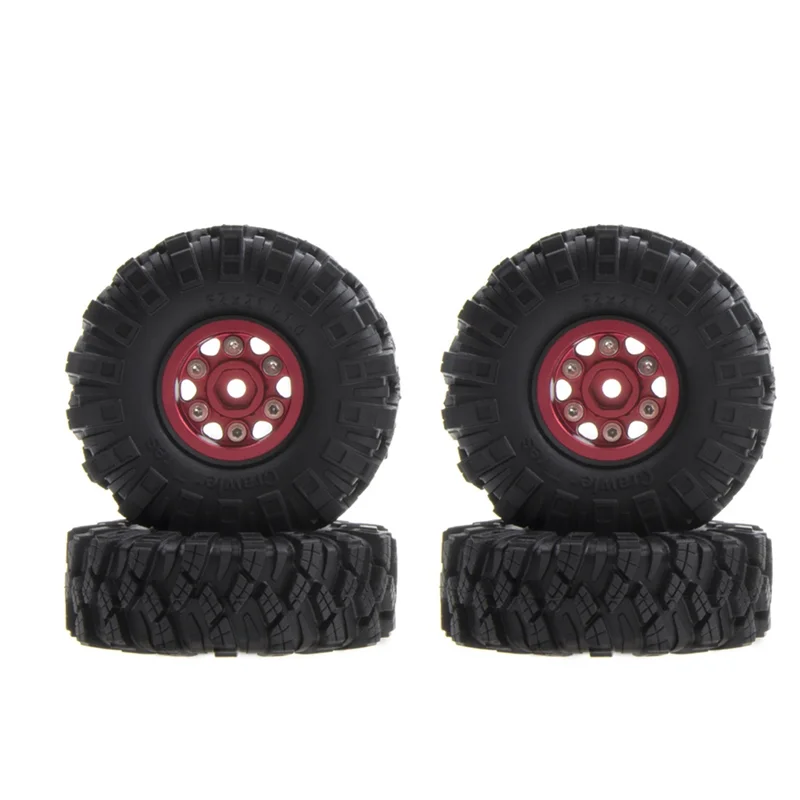 

Superior Quality-4Pcs 62X21mm 1.0 Inch Metal Beadlock Wheel Rim Tire Set For 1/18 1/24 RC Crawler Car Axial SCX24 AX24 TRX4M FCX