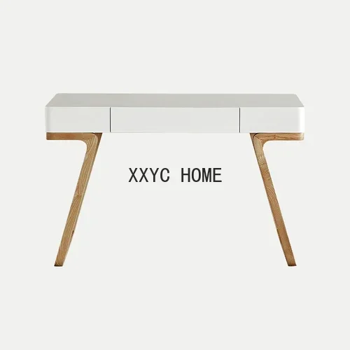 

Nordic Small Apartment Desk White Oak Paint Dressing Table Student Writing Modern Work