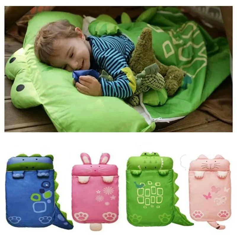 Outdoor Children's Sleeping Bag Cartoon Cute Dinosaur Child Travel Tent Warm And Moisture-proof Portable Baby Sleeping Bag