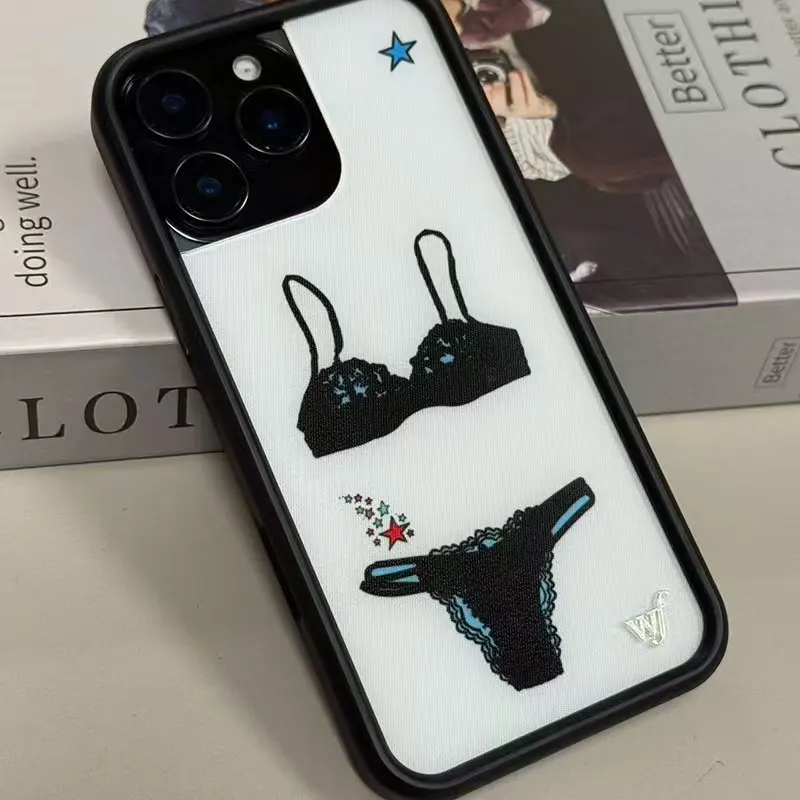Wildflower INS Gabbriette Black Lace Lover BH Handyhülle für iPhone 14 12 15 16 17 13 Pro Max Plus Hot Pop Bikini wf Cover ﻿ ﻿