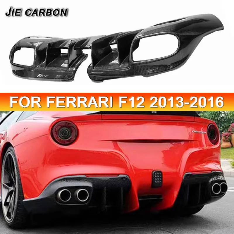 For Ferrari F12 Carbon Fiber Rear Bumper Diffuser Car Fender Rear Lip Splitter Spoiler Body Kits Car Accessories