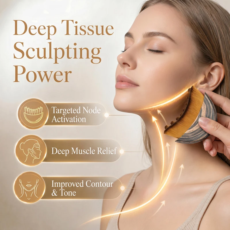 1/2 PCS Lymphatic Contour Face Brush for Sculpting – Anti-Puffiness, Detox & Lift, Improves Skin Glow & Absorption