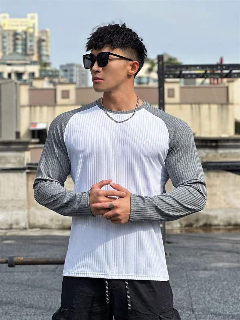 2023 Autumn/Winter Round Neck Men's Leisure Sports Fitness Street Trend Loose Size Men's Pullover Sweater Loose European Size