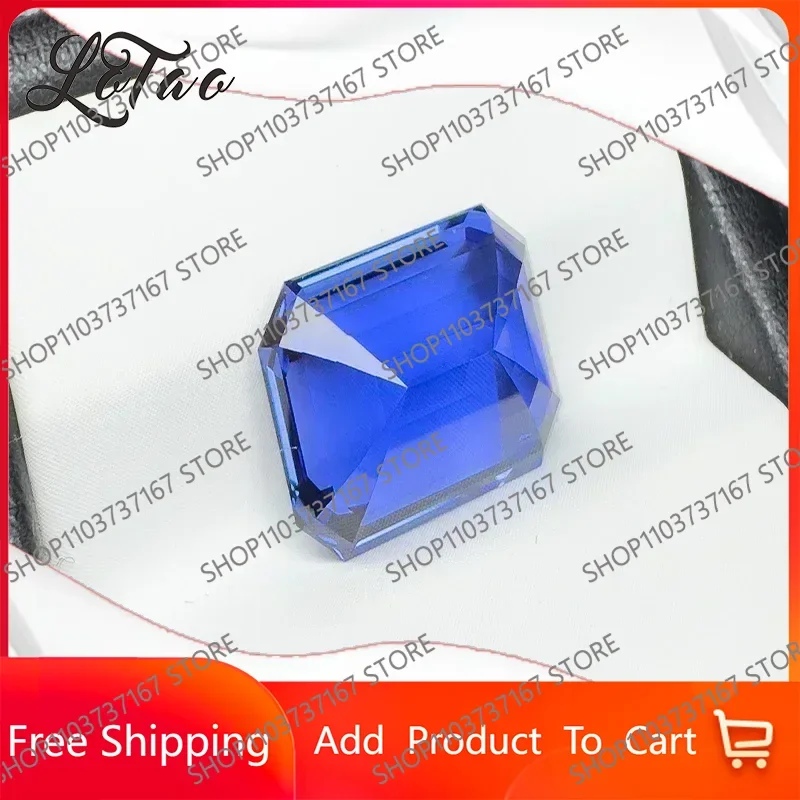 

Lab Sapphire Emerald Cut Royal Blue 10x14mm 9.5ct VVS1 Gemstone for Diy Czochralski method Gift with AGL Certificate