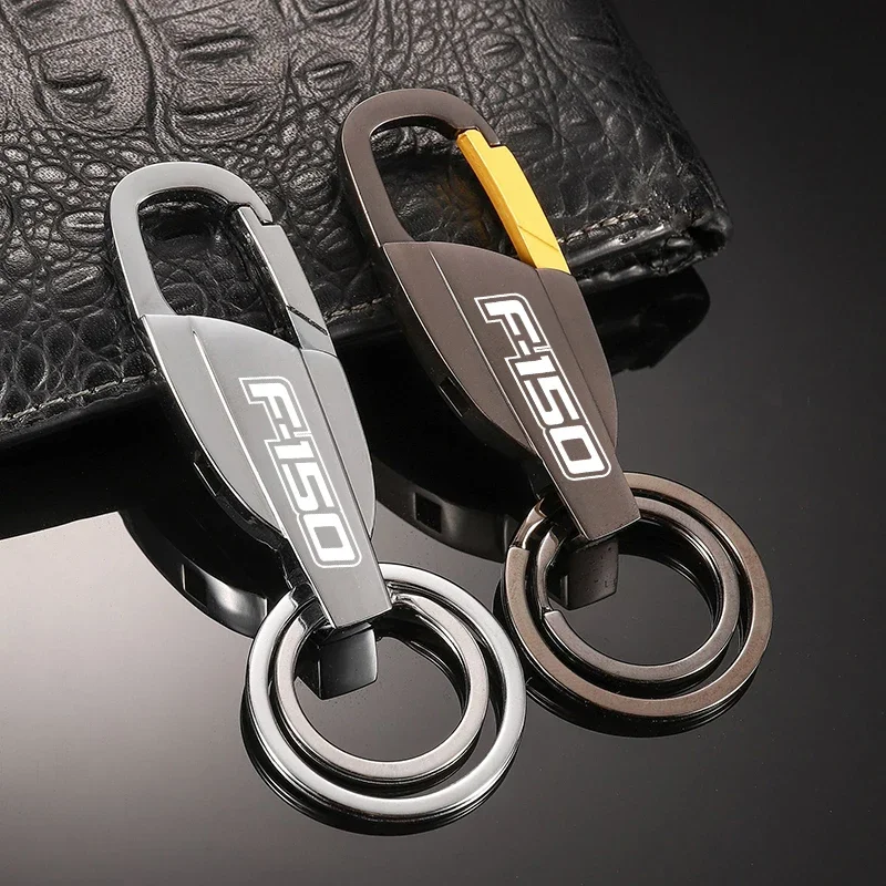 Zinc Alloy Car Keychain Key Ring Emblem Keychain For Ford F-150 F150 2021 Focus 2 3 Mondeo Ecosport Kuga Fiesta Car Accessories