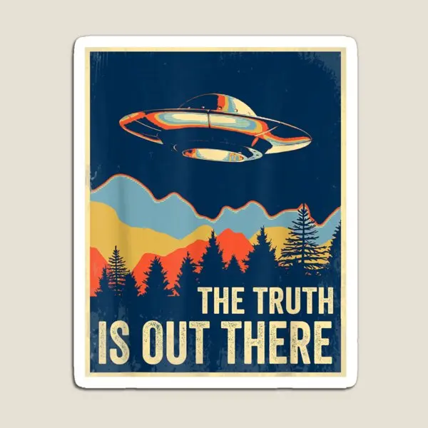 The Truth Is Out There Retro Vintage Ufo  Magnet Cute Holder Refrigerator Children Baby Funny Colorful  Decor Toy Kids Magnetic