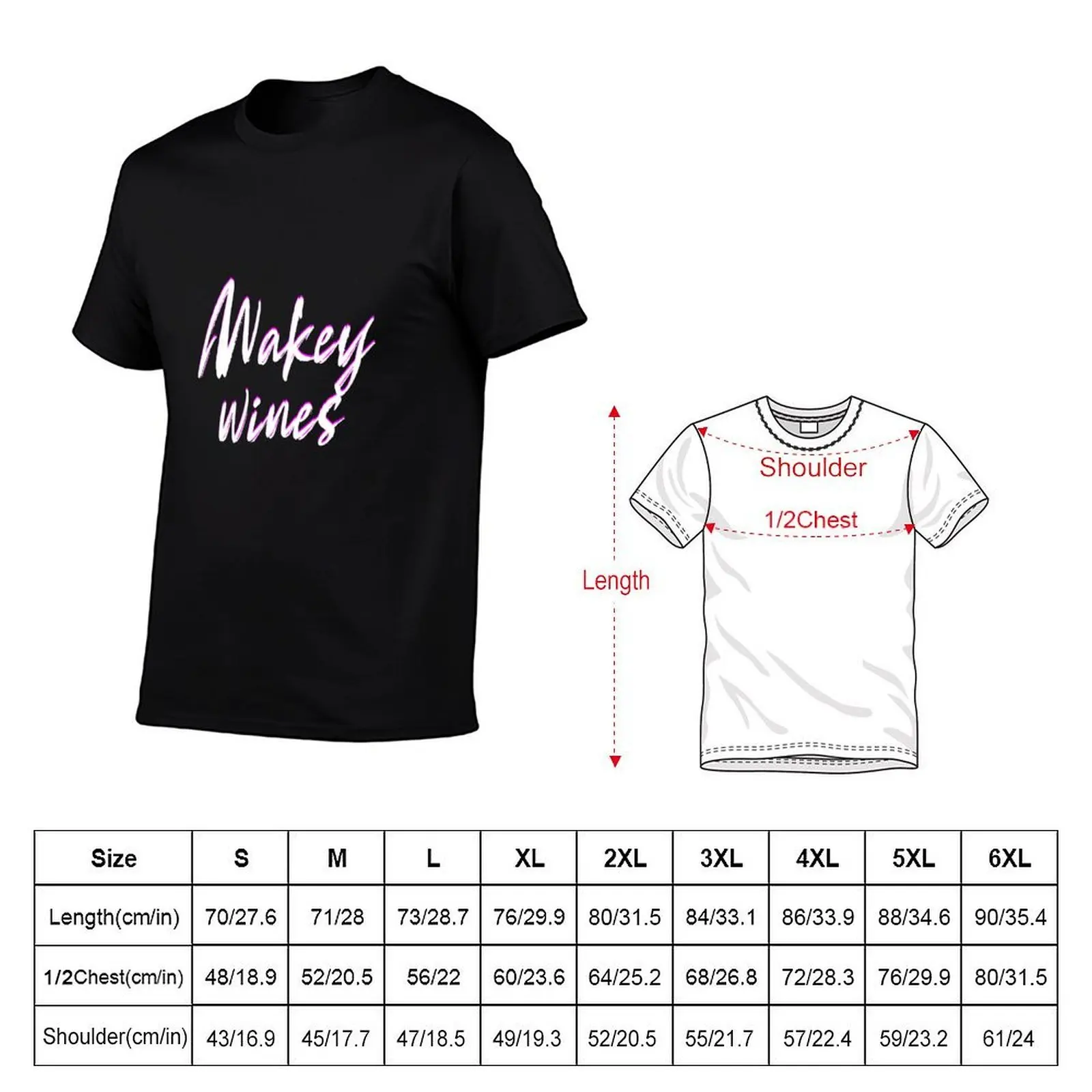 Wakey wines- 3D text effect T-Shirt man t shirt heavy cotton g man t shirts for men T-Shirt