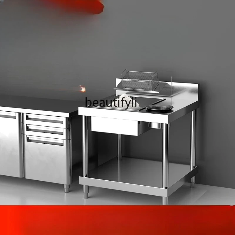 

Commercial thickened large surface wrapping workbench stainless steel fried chicken marinating machine equipment