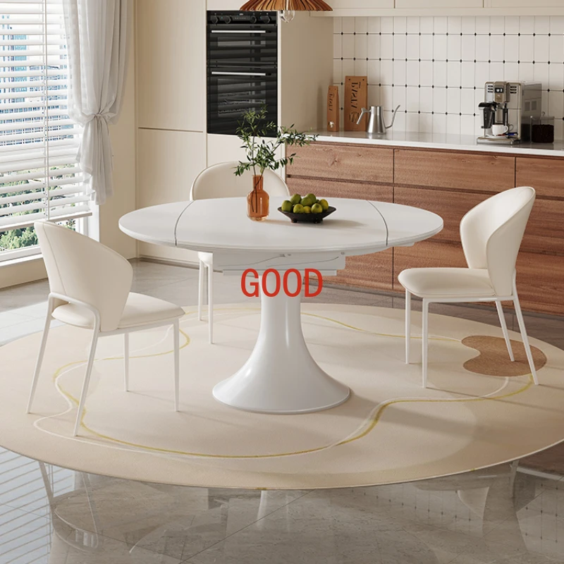

Modern Kitchen Dining Table Extendable Dinner Living Room Coffee Dining Table Round Nordic Mesa Comedor Home Furniture ZT50DT