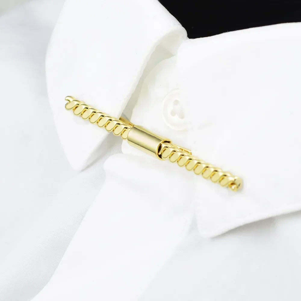 British Style Metal Knitted Tie Clip Shawl Buckle Pins and Brooches Jewelry Luxury Men\'s Shirt Collar Needle for Men Accessories