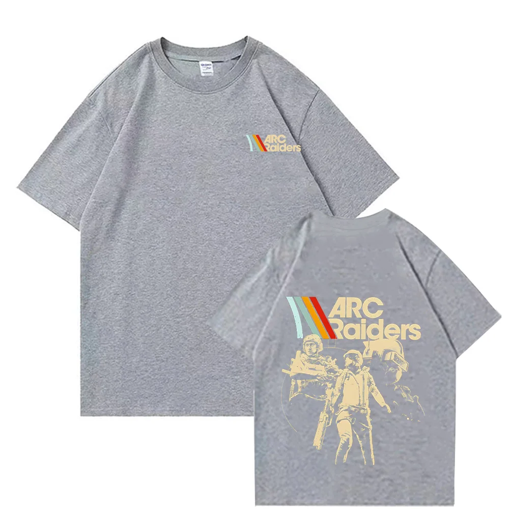 ARC Raiders Striped T Shirts ARC Hot Game Survival Evolved Tees Gifts for Gamer Cotton T-shirts Unisex Vintage Game Lovers Tops