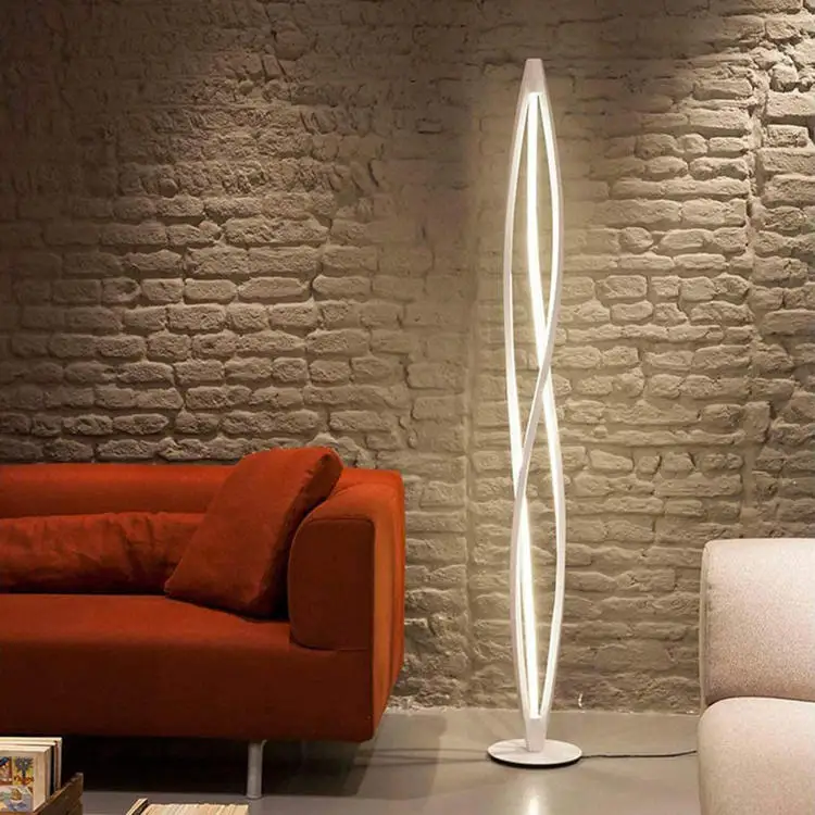 Italian modern simple art designer restaurant office showroom Creative living room wave wind floor lamp