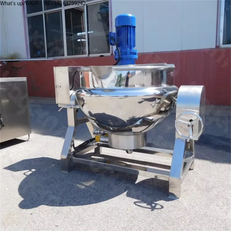 

Commercial Cooking Candy Kettle With Agitator Jam Cooker with Stirrer Candy Stirring Pot Stirring Pot Jacketted Kettle