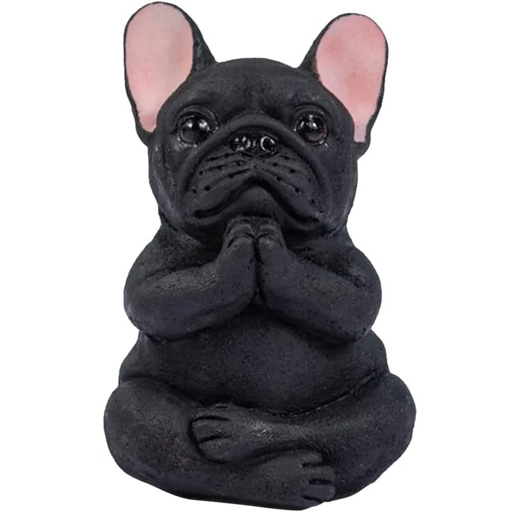 

Zen Garden Garden Decor Bulldog Decoration Crafts Indoor Resin Sculpture Statue Waterproof French Figurine