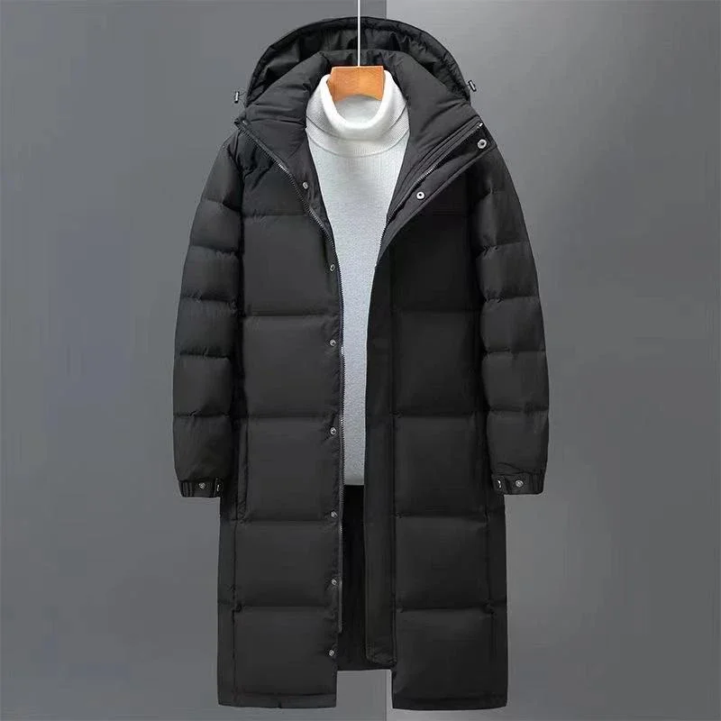 

Winter Men Long Duck Down Coats Hooded Casual Down Jackets High Quality Male Outdoor Windproof Warm Winter Jackets Mens Clothing